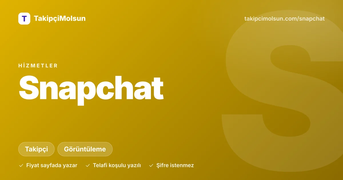 Snapchat hizmetleri: fiyat, süre ve telafi koşulu sayfada yazar, şifre istenmez
